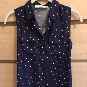 Classic Loft navy polka dot sleeveless top!